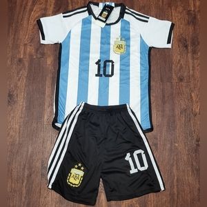Argentina soccer kids Messi uniforms